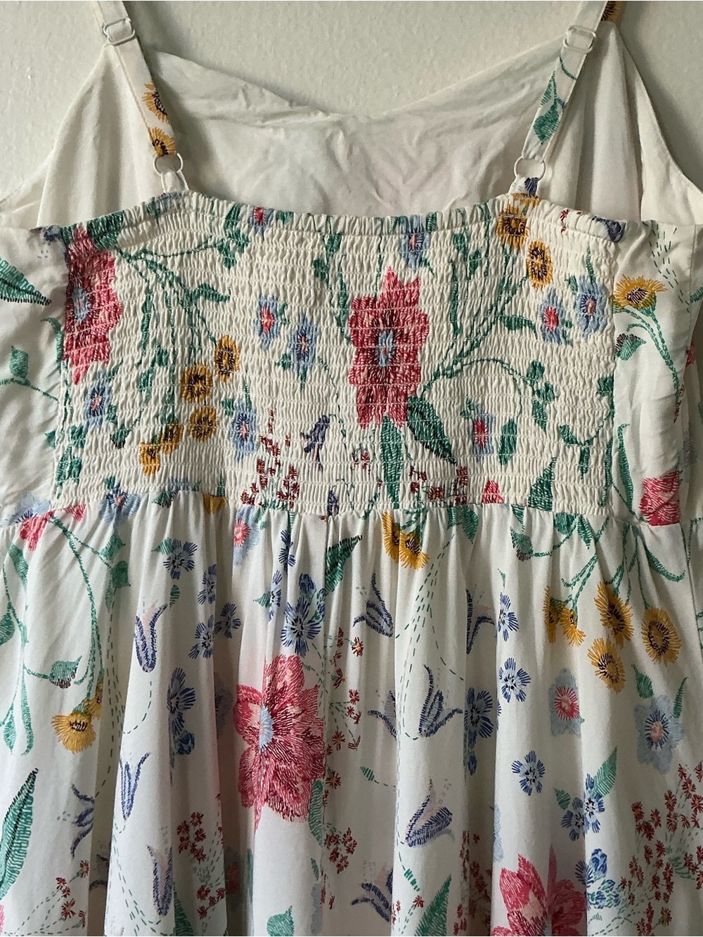 Old Navy Cream Floral Sundress Medium Fit & Flare Cami Style Boho Cottagecore - Picture 9 of 12